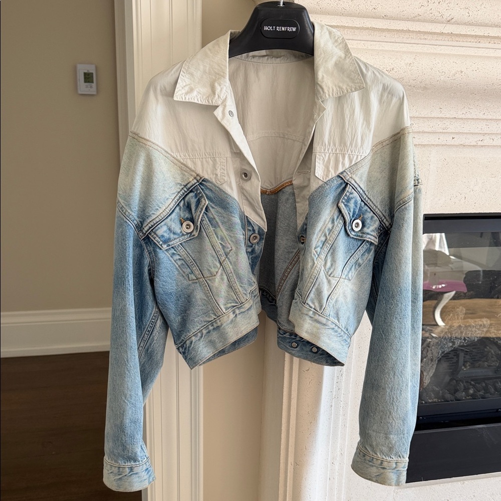 Stylish Denim and White Jean Jacket